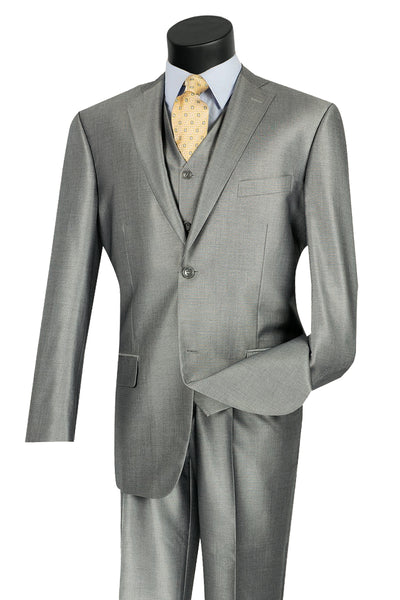 Vinci Classic 3 Pieces Suits Shiny Solid