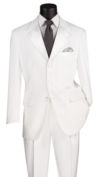 Vinci Tuxedo Collection 3 Buttons Regular Fit Flat Front Sateen Trimmed Pants