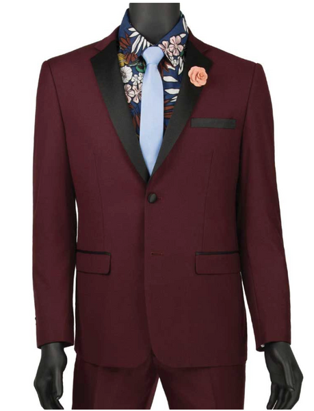 Vinci Ultra Slim Wedding Tuxedo for Men Solid Color