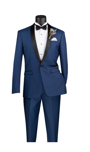 Vinci Slim Fit 1 Button Black Blue Burgundy Ivory Red White Tuxedo for Men