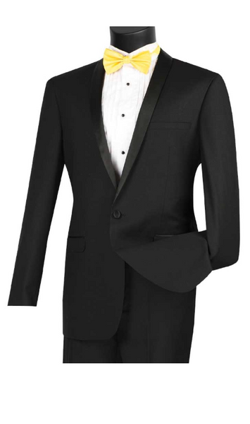 Vinci Slim Fit 1 Button Black Blue Burgundy Ivory Red White Tuxedo for Men