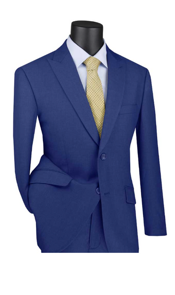 Vinci Modern Fit Suit with Peak Lapel Textured Solid Suit