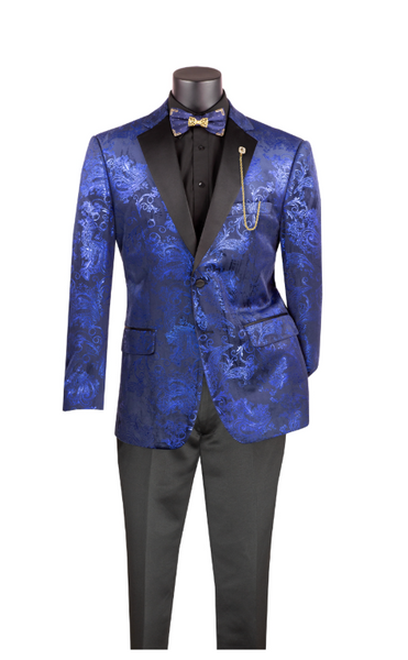 Vinci Modern Fit Emboss Fabric Velvet Sport Coat Single Breasted 2 Buttons