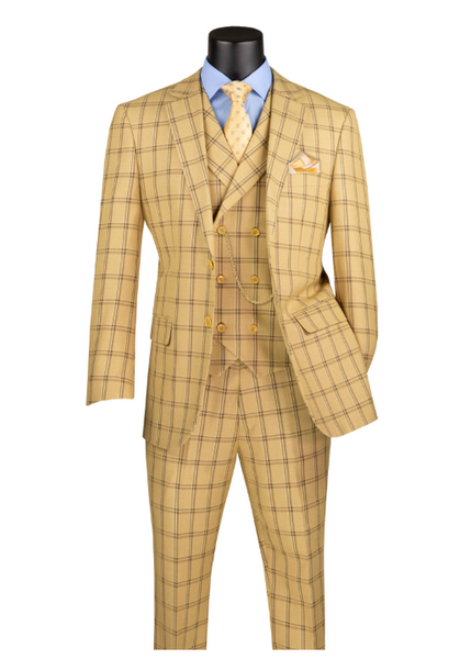 Vinci Modern Fit 3 pcs Notch Lapel Suits for Men with Fancy Vest Style (Copy)