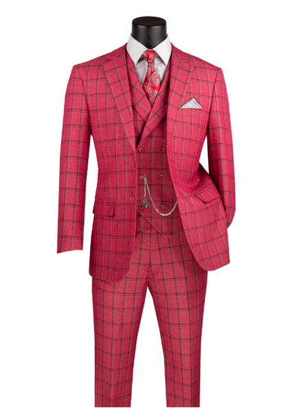 Vinci Modern Fit 3 pcs Notch Lapel Suits for Men with Fancy Vest Style (Copy)