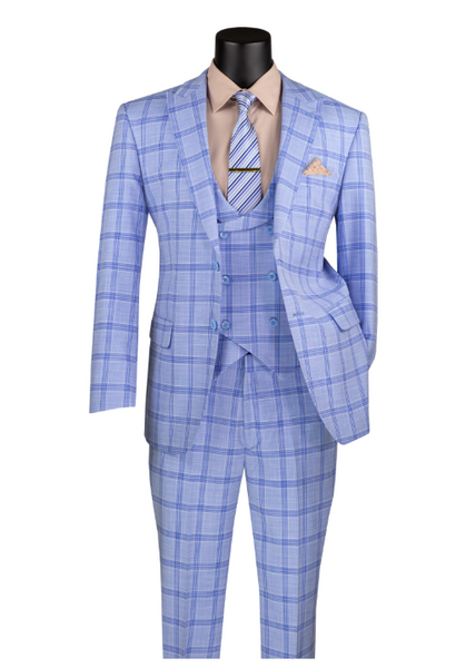 Vinci Modern Fit 2pcs Suit with Stretch Lining Adjustable Waistband Suit Style