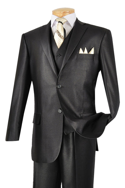 Vinci Classic 3 Pieces Suits Shiny Solid