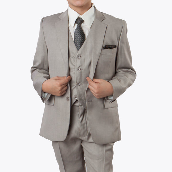 Tazio Dark Tan Formal Suits For Boys