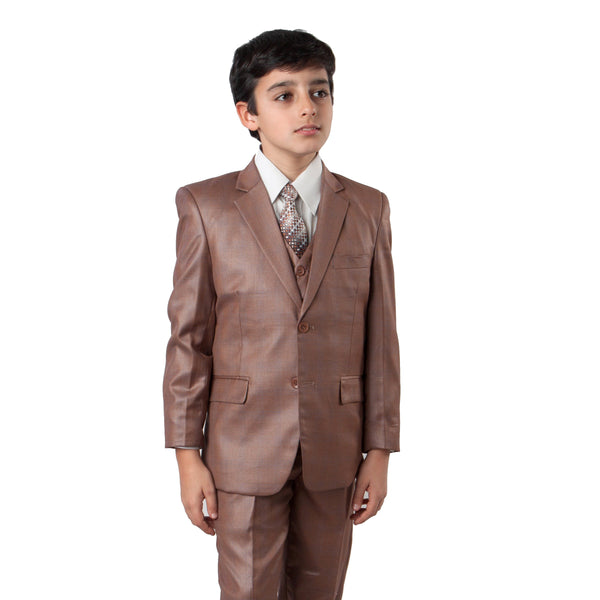 3-Piece Boys Checkered Suit Set With Free Matching Shirt & Tie Suits For Boy's