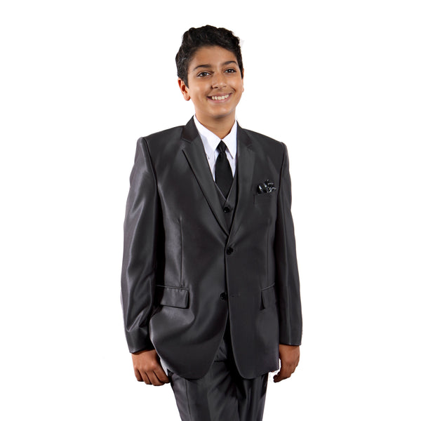 Sharkskin Boys Suit With Free Matching Shirt & Tie Suits For Boy's