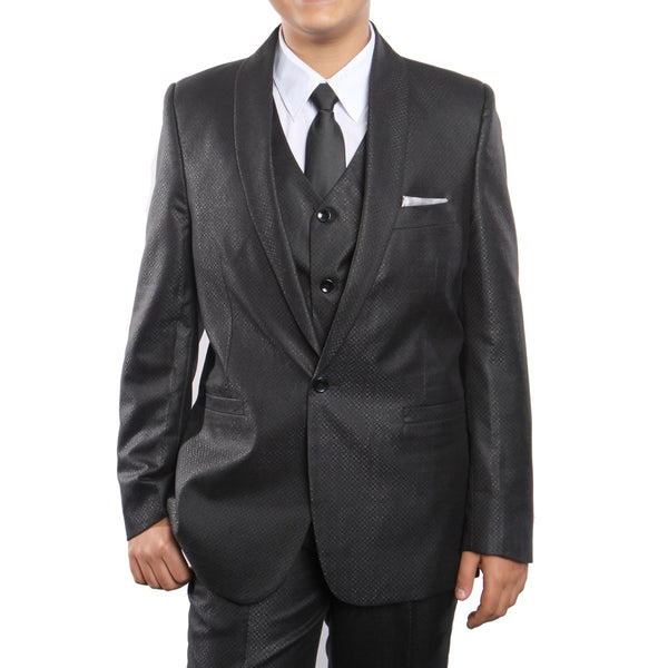 Shawl Collar Suit with Shirt & Tie Suits For Boy's