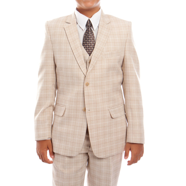 Tazio Beige Formal Suits For Boys