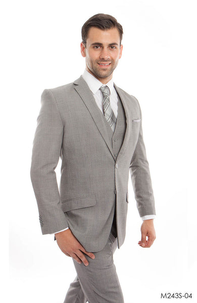 Dk. Gray 3-PC Slim Fit Stretch Suits For Men