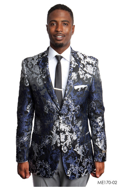 Black/lavender/Silver Empire Show Blazers Formal Dinner Suit Jackets For Men ME170-02