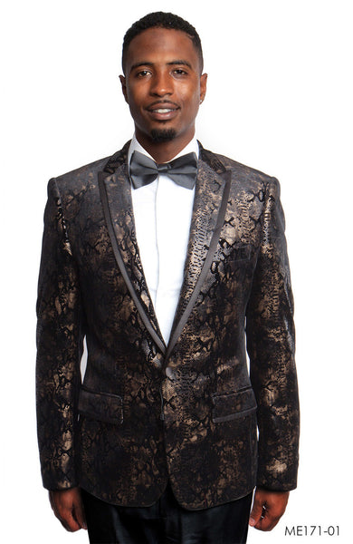 Black/Gold Empire Show Blazers Formal Dinner Suit Jackets For Men ME171-01
