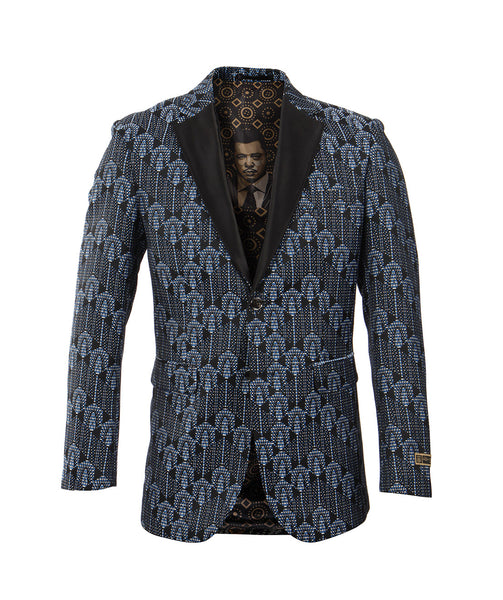 Blue/Black Empire Show Blazers Formal Dinner Suit Jackets For Men ME225-01
