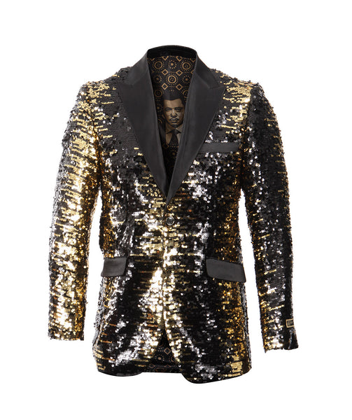 Gold/Black Empire Show Blazers Formal Dinner Suit Jackets For Men ME226-01