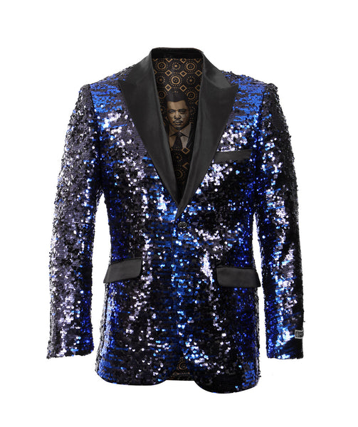 Blue/Black Empire Show Blazers Formal Dinner Suit Jackets For Men ME226-02