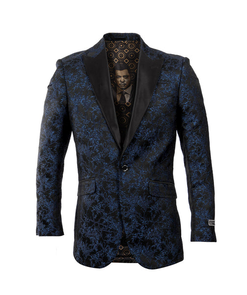 Blue/Black Empire Show Blazers Formal Dinner Suit Jackets For Men ME227-01