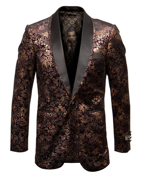 Gold/Black Empire Show Blazers Formal Dinner Suit Jackets For Men ME261H-01