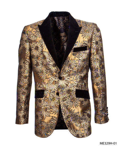 Gold/Black Empire Show Blazers Formal Dinner Suit Jackets For Men ME329H-01