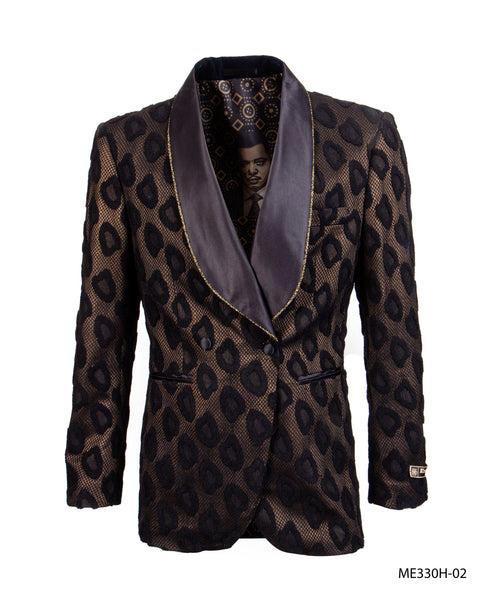 Black/Gold Empire Show Blazers Formal Dinner Suit Jackets For Men ME330H-02