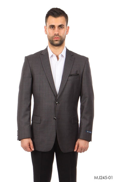 Grey Windowpane Tazio Sports Coat Dinner Jackets