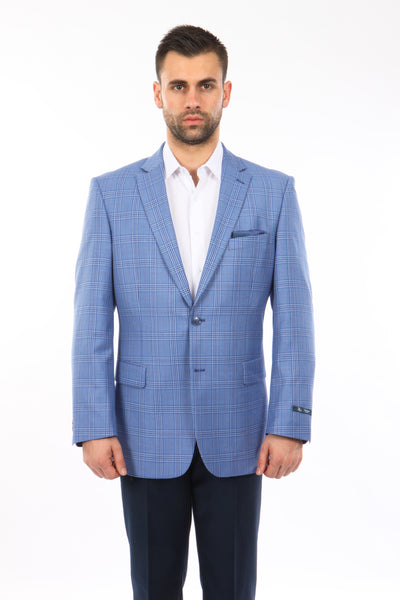 Sky Blue / Blue Windowpane Tazio Sports Coat Dinner Jackets