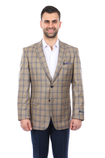 Blue / Grey Windowpane Tazio Sports Coat Dinner Jackets