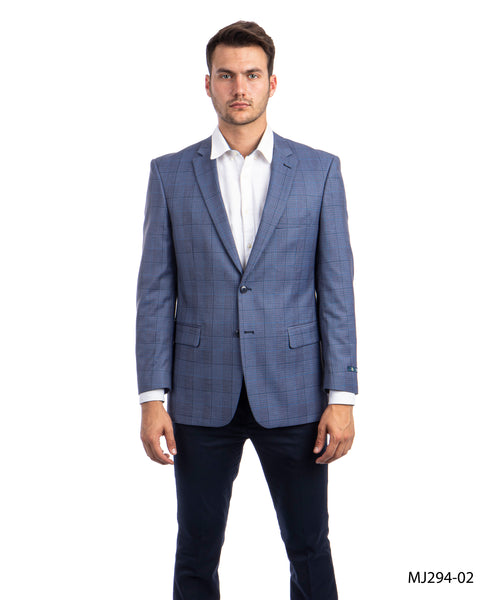 Blue / Blue Windowpane Tazio Sports Coat Dinner Jackets