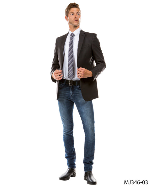 Dark Grey Zegarie Suit Separates Solid Dinner Jacket For Men MJ346-03