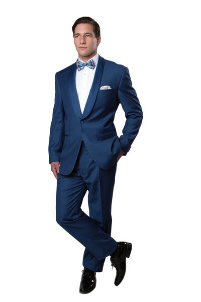 Satin Peak Lapel Tuxedo Solid Slim Fit Prom Tuxedos For Men