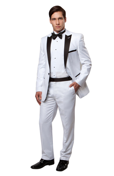 Peak Lapel Tuxedo Solid Slim Fit Prom Tuxedos For Men