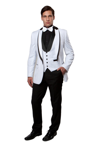 Shawl Collar Trim/ Peak Lapel Tuxedo Solid Slim Fit Prom Tuxedos For Men