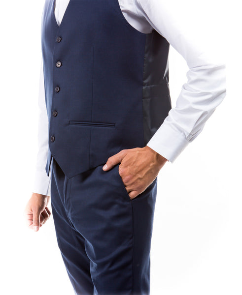 Navy Zegarie Suit Separates Solid Men's Vests For Men MV346-02
