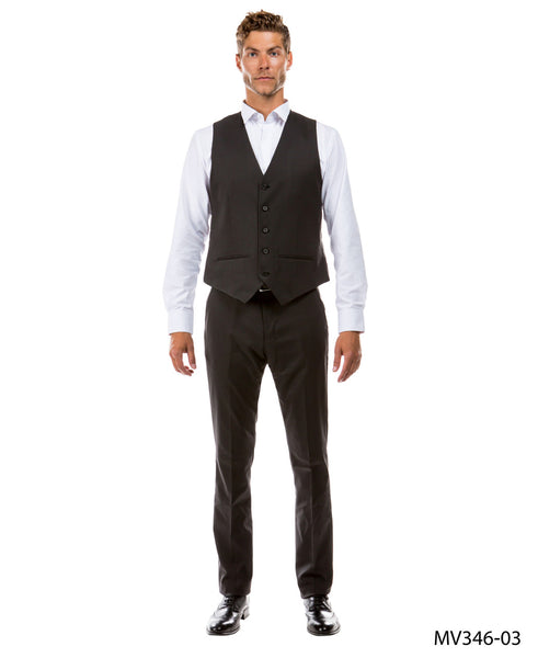 Dark Grey Zegarie Suit Separates Solid Men's Vests For Men MV346-03