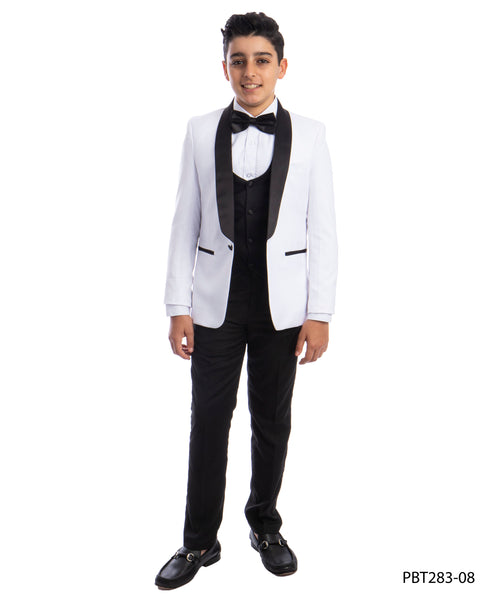 Perry Ellis Boys Tuxedo  White  Shawl Collar Tuxedos For Boys