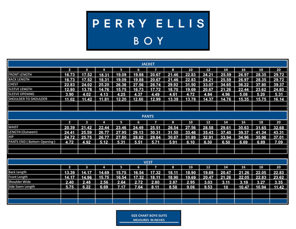 Dark Grey 3 Piece Perry Ellis Suits For Boys PB408-04